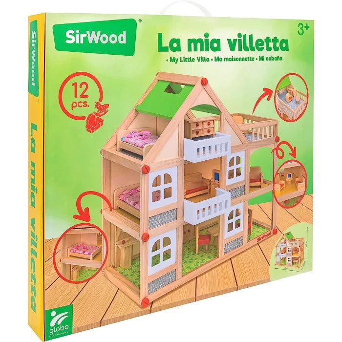 SirWood Casa in Legno di 2 Piani alta 55 cm 40892 - 8014966408925 - DarSaGiocattoli