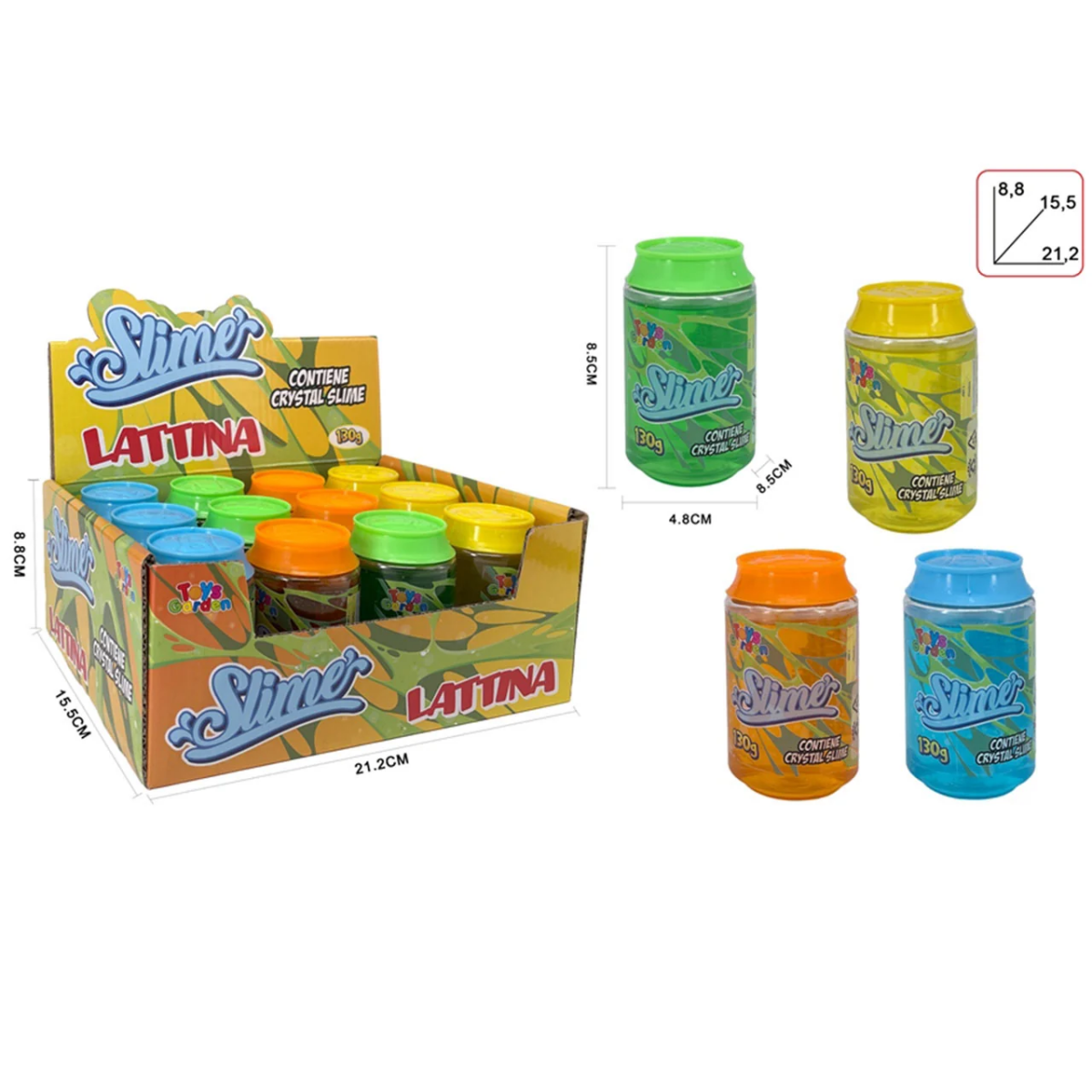 Slime In Lattina Display 12 Pezzi Toys Garden 28197 - 8007632281977 - DarSaGiocattoli