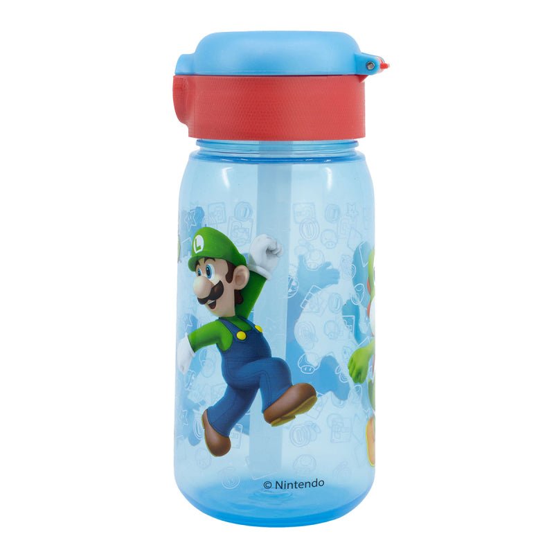 Stor Borraccia in plastica Super Mario con Cannuccia morbida e tappo 500ml - 8412497752423 - DarSaGiocattoli