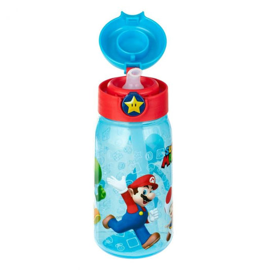 Stor Borraccia in plastica Super Mario con Cannuccia morbida e tappo 500ml - 8412497752423 - DarSaGiocattoli