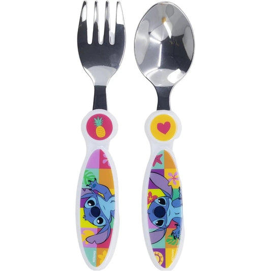 Stor Set 2 Posate in Metallo per Bambini Disney Stitch - 8412497750184 - DarSaGiocattoli