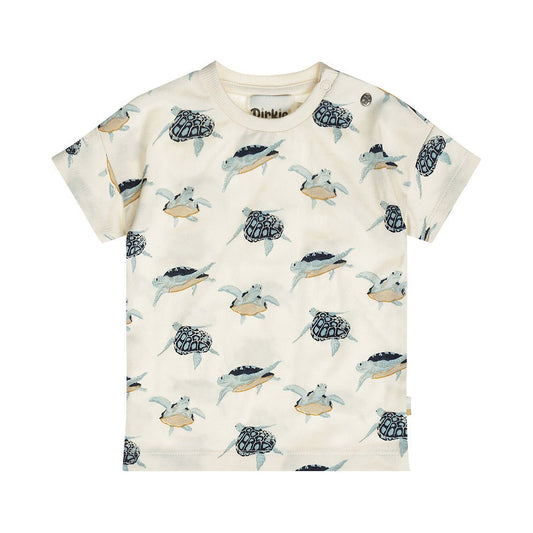 T-Shirt Bambino Bianco Fantasia Tartarughe Marine Dirkje N58656 - 8720815595745 - DarSaGiocattoli