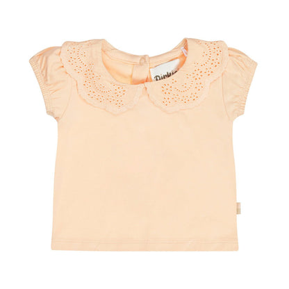 T-shirt Neonata Colore Pesca Con Ricamo Dirkje N58327 - 8720815583742 - DarSaGiocattoli