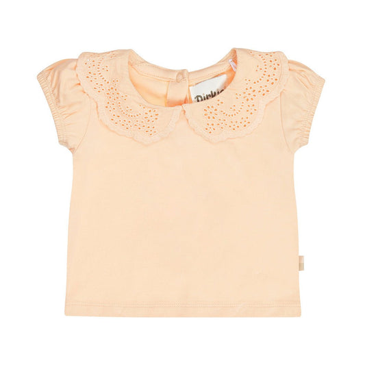 T-shirt Neonata Colore Pesca Con Ricamo Dirkje N58327 - 8720815583742 - DarSaGiocattoli