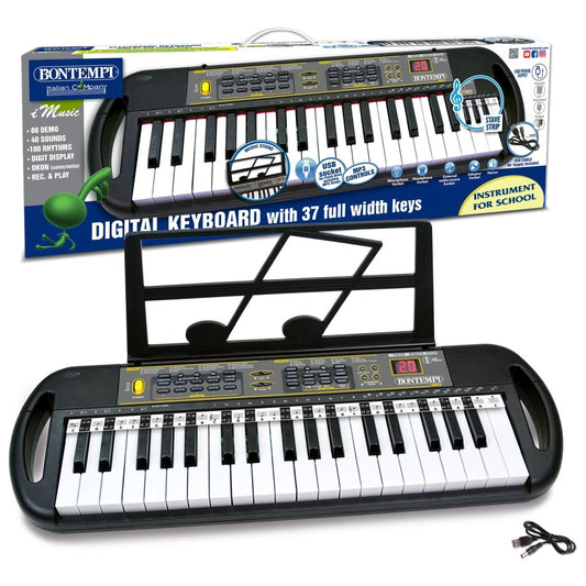 Tastiera Digitale Bontempi 37 Tasti 15 3790SD con 40 Suoni e 100 Ritmi - 0047663335353 - DarSaGiocattoli