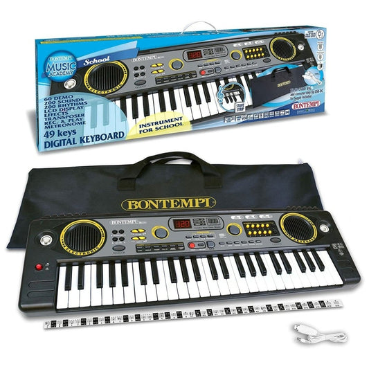 Tastiera Digitale Bontempi 49 Tasti Con Borsa Cuffie e USB 15 4920 - 0047663551326 - DarSaGiocattoli