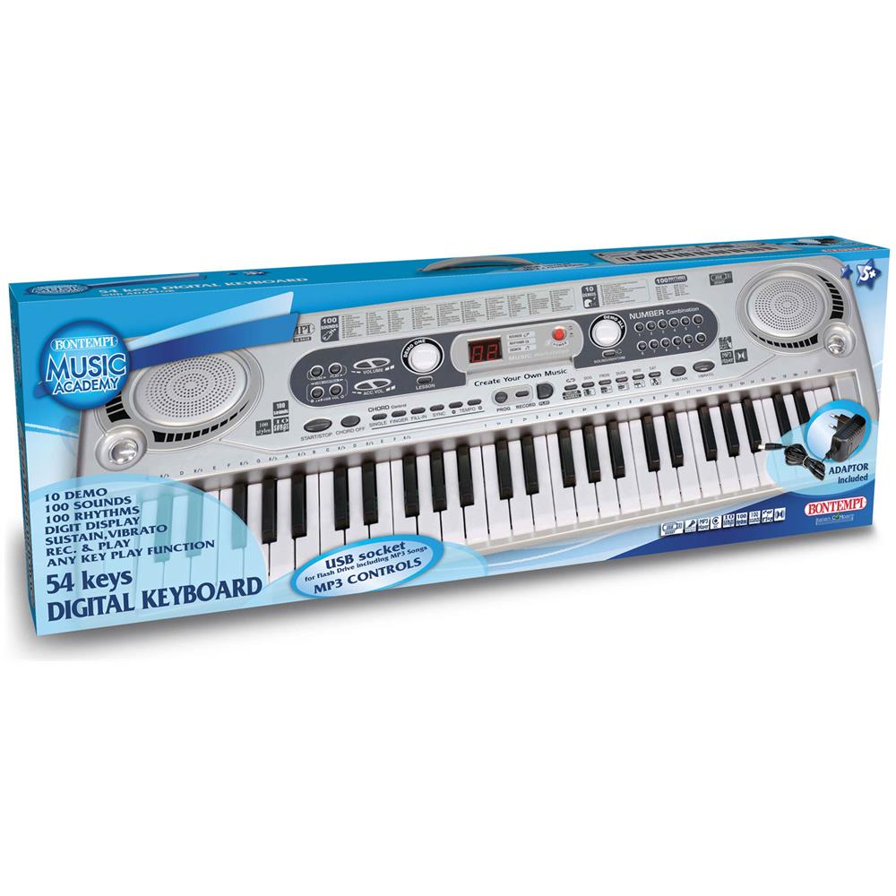 Tastiera Digitale Bontempi 54 Tasti con Lettore MP3 16 5415SD per Bambini - 0047663555737 - DarSaGiocattoli