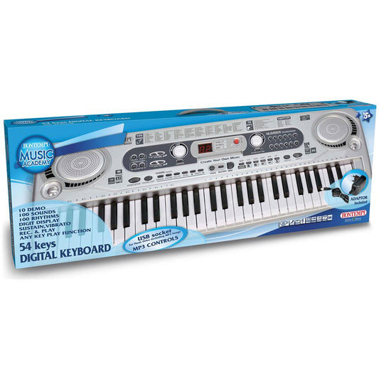 Tastiera Digitale Bontempi 54 Tasti con Lettore MP3 16 5415SD per Bambini - 0047663555737 - DarSaGiocattoli