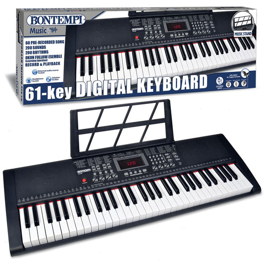 Tastiera Digitale Bontempi 54 Tasti Con Lettore MP3 e Supporto 16 5425SD - 0047553552547 - DarSaGiocattoli