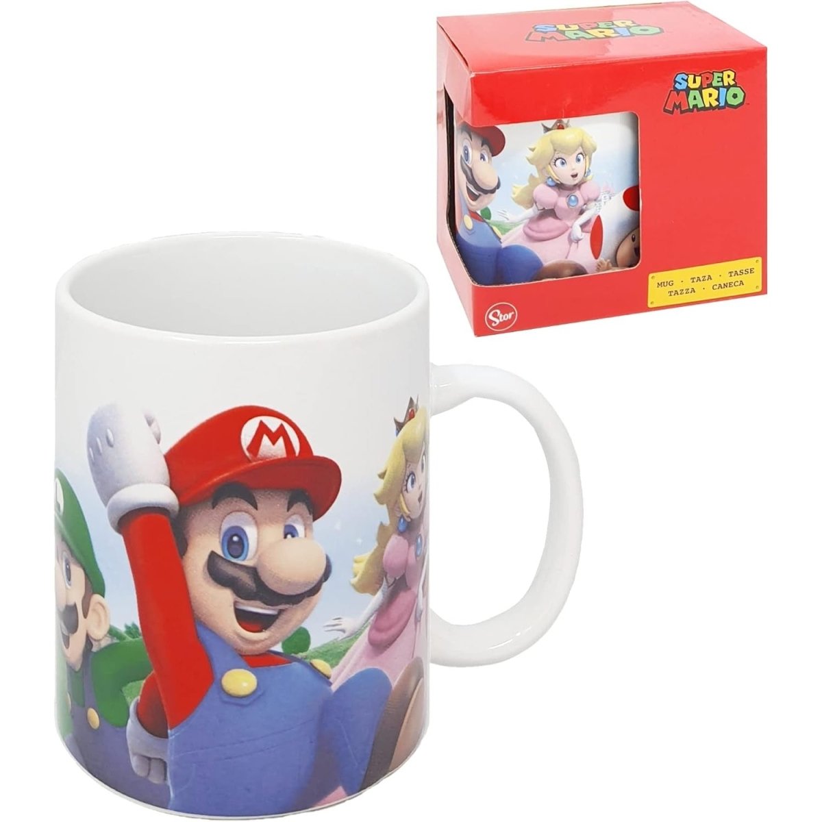 Tazza Ceramica Super Mario Peach Toad Luigi e Yoshi Modello Mug 325 ml Stor 41401 - 8412497086054 - DarSaGiocattoli