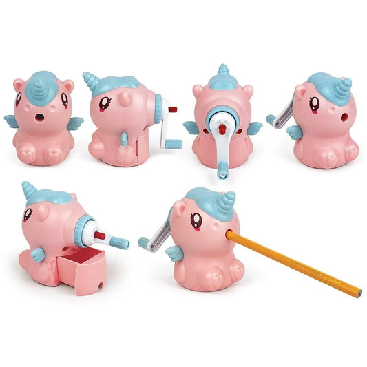 Temperamatite Da Tavolo Con Manovella Unicorno Rosa Riccioli 81974 - 8007509130285 - DarSaGiocattoli