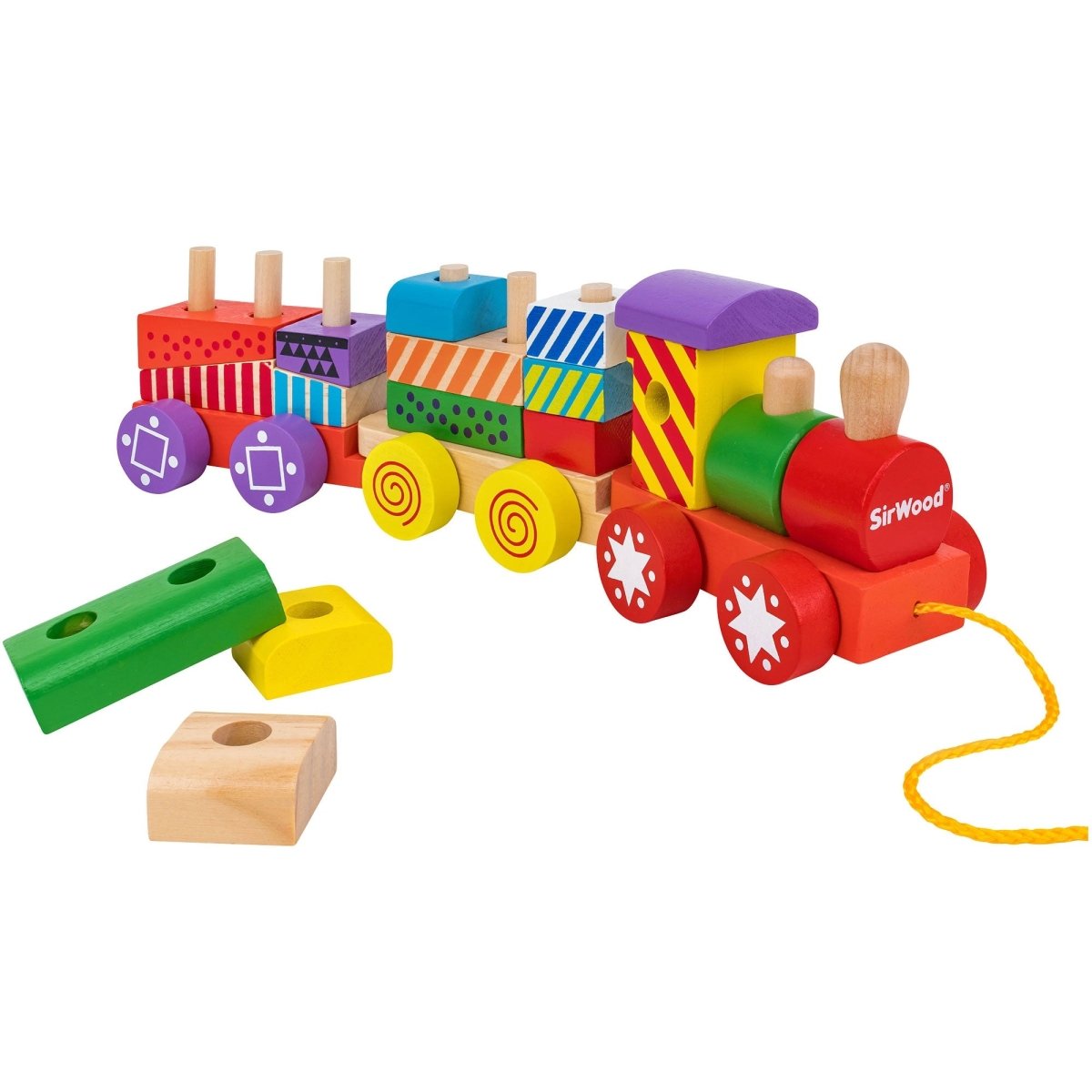 Treno In Legno Trainabile 16 Pezzi SirWood Globo 39996 - 8014966399964 - DarSaGiocattoli