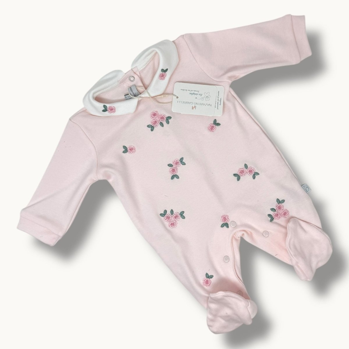 Tutina Neonata In Caldo Cotone Rosa Con Ricamo Nazareno Gabrielli Ng2212 - 40 - 8052960411916 - DarSaGiocattoli