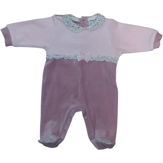 Tutina Neonata In Ciniglia I Batuffolini Rosa Con Fiocchetto - DarSaGiocattoli