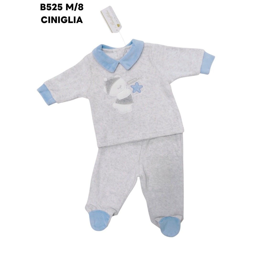 Tutina Neonato In Ciniglia 2 Pezzi I Batuffolini B525 - 8052211330010 - DarSaGiocattoli