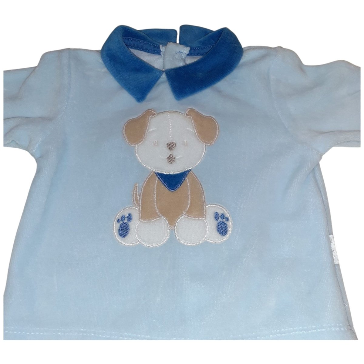 Tutina Neonato In Ciniglia Azzurro 2 Pezzi Nazareno Gabrielli LJ - 334 - 8052960228422 - DarSaGiocattoli