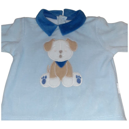 Tutina Neonato In Ciniglia Azzurro 2 Pezzi Nazareno Gabrielli LJ - 334 - 8052960228422 - DarSaGiocattoli