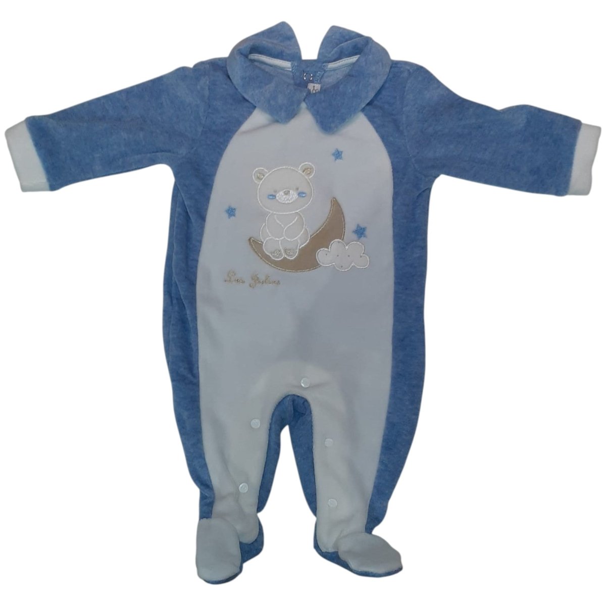Tutina Neonato In Ciniglia Cielo Melange Les Jolies LJ - 334 - 8052960322250 - DarSaGiocattoli