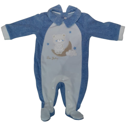 Tutina Neonato In Ciniglia Cielo Melange Les Jolies LJ - 334 - 8052960322250 - DarSaGiocattoli