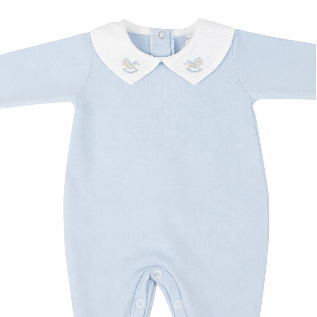 Tutina Neonato In Cotone Con Ricamato Al Colletto Celeste Klaiadì K196TJ -  - DarSaGiocattoli