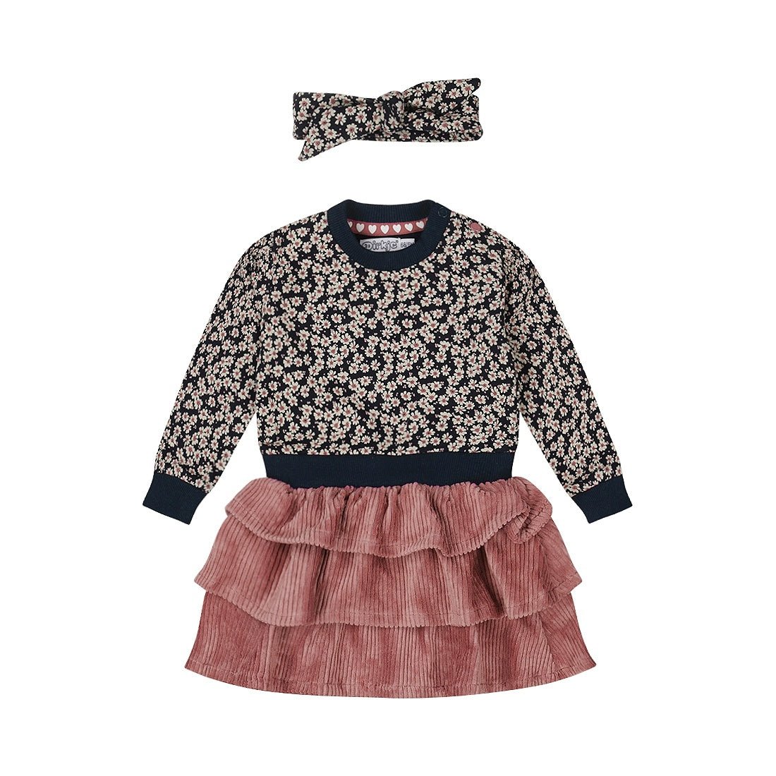 Vestito Neonata Con Maglia, Gonna e Fascia Per Capelli Dirkje O56485 - 8720815508318 - DarSaGiocattoli