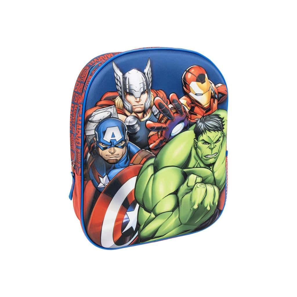 Zaino Avengers 30 cm disegno 3D con bretelle regolabili e maniglia centrale 84099 - 8010732157134 - DarSaGiocattoli