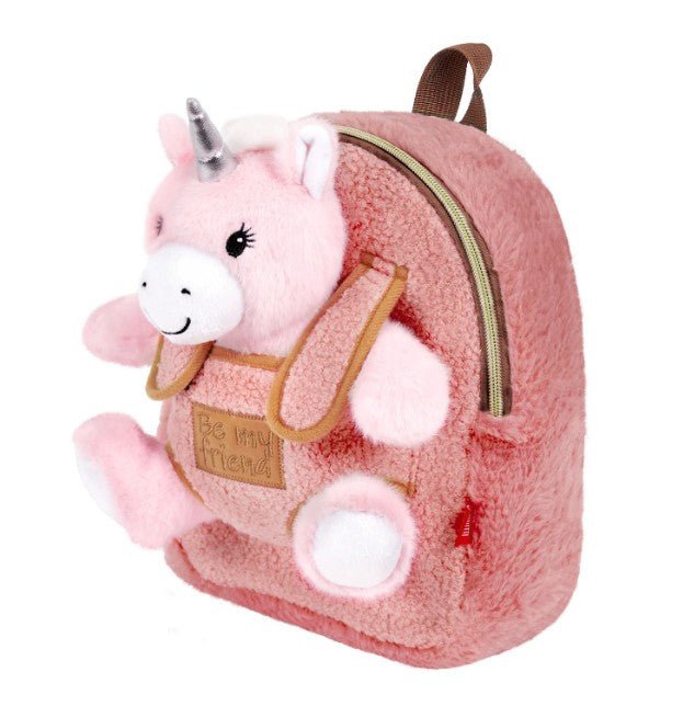 Zaino Bambina Con Unicorno Di Peluche Estraibile 21 cm Perletti 13094 - 8015831130941 - DarSaGiocattoli