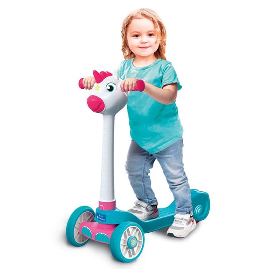 Clementoni- Baby Unicorn Push Scooter-Monopattino - DarSaGiocattoli