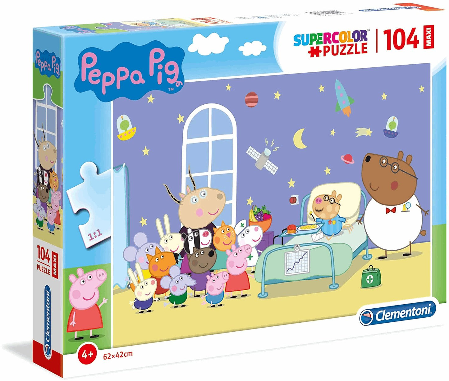Clementoni Peppa Pig Supercolor Puzzle Pig-104 pezzi Maxi Multicolore 23735 - DarSaGiocattoli