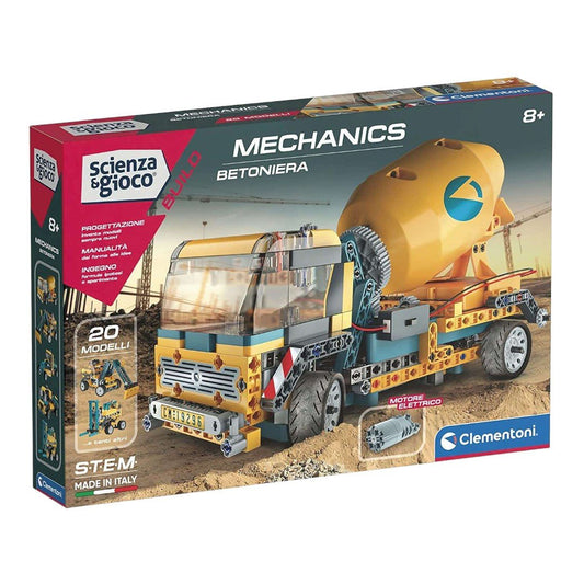 Clementoni - Scienza Build-Camion Betoniera-Set Costruzioni Bambini Laboratorio Meccanica - DarSaGiocattoli