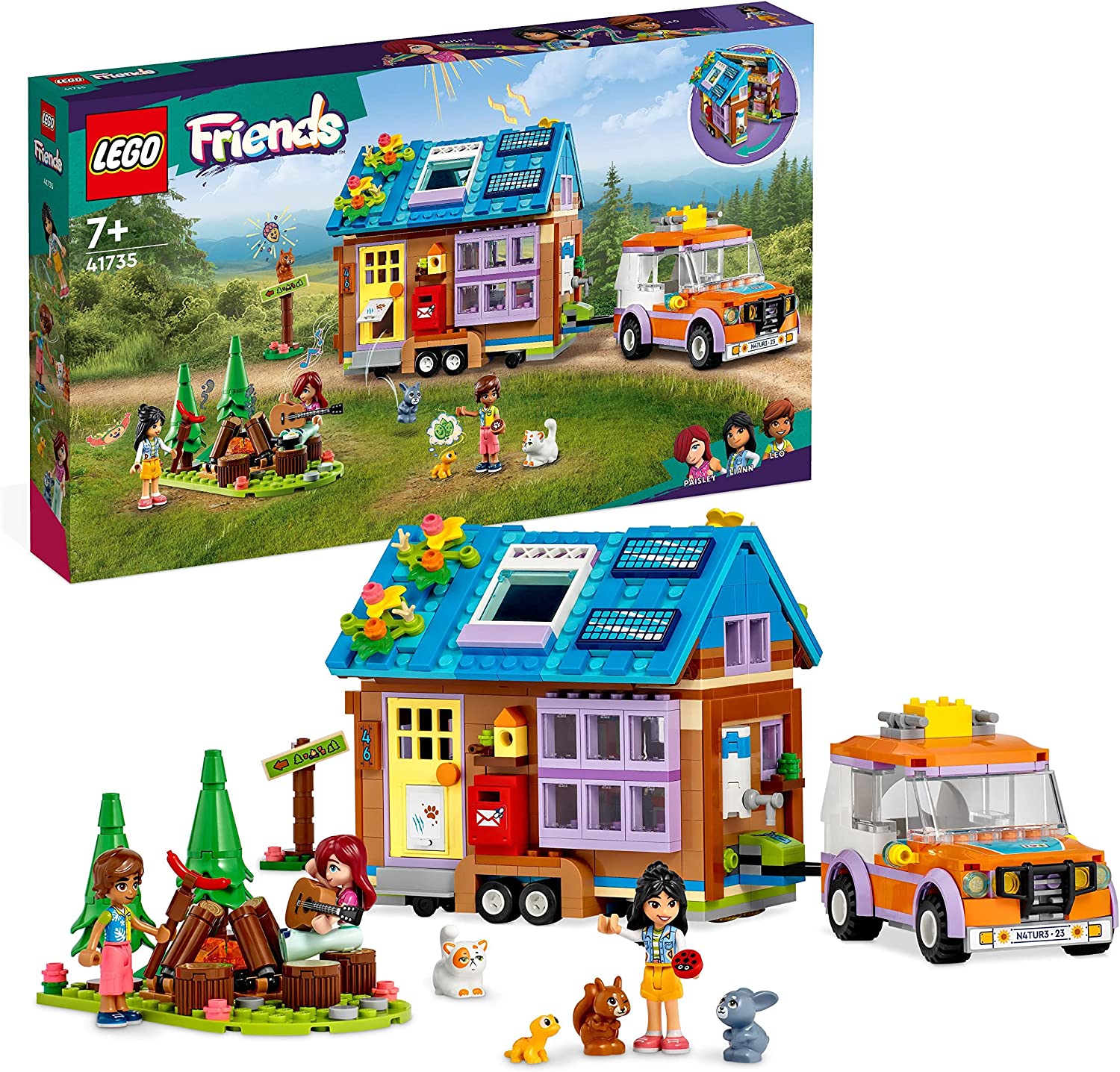 LEGO 41735 Friends Casetta Mobile Playset con Roulotte Apribile e Macchina - DarSaGiocattoli